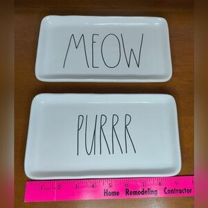 Rae Dunn Meow & Purrr Ceramic Plate Decor, 9x5x1
